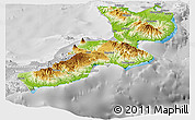 Physical Panoramic Map of East New Britain, lighten, desaturated