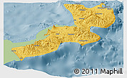 Savanna Style Panoramic Map of East New Britain, single color outside