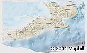 Shaded Relief Panoramic Map of East New Britain, lighten