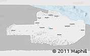 Gray 3D Map of East Sepik, single color outside