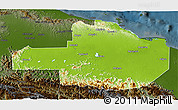 Physical 3D Map of East Sepik, darken