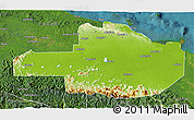Physical 3D Map of East Sepik, satellite outside