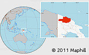 Gray Location Map of East Sepik, highlighted country