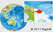Physical Location Map of East Sepik, highlighted country