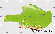 Physical Map of East Sepik, cropped outside
