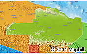 Physical Map of East Sepik, political outside