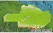 Physical Map of East Sepik, satellite outside