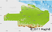 Physical Map of East Sepik, single color outside