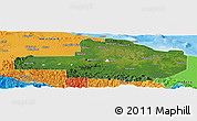 Satellite Panoramic Map of East Sepik, political outside