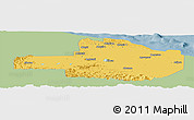 Savanna Style Panoramic Map of East Sepik, single color outside