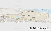 Shaded Relief Panoramic Map of East Sepik, lighten