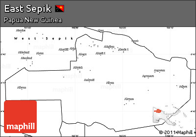 Blank Simple Map of East Sepik