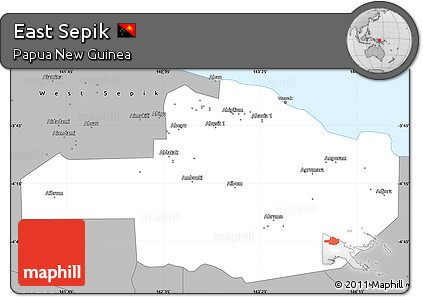 Gray Simple Map of East Sepik