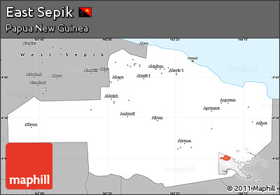 Gray Simple Map of East Sepik