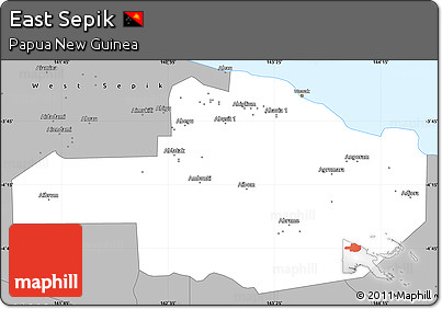 Gray Simple Map of East Sepik