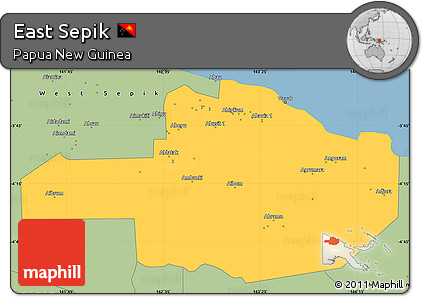 Savanna Style Simple Map of East Sepik
