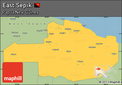Savanna Style Simple Map of East Sepik