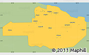 Savanna Style Simple Map of East Sepik, single color outside