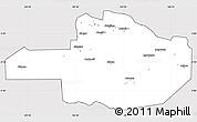 Silver Style Simple Map of East Sepik, cropped outside