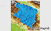 Political 3D Map of Eastern Highlands, physical outside