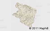 Shaded Relief 3D Map of Eastern Highlands, cropped outside