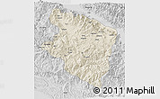 Shaded Relief 3D Map of Eastern Highlands, desaturated