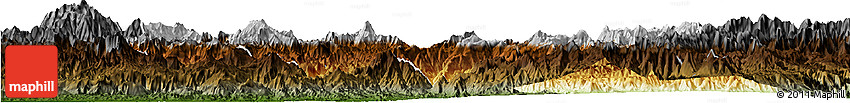 Physical Horizon Map of Eastern Highlands, darken