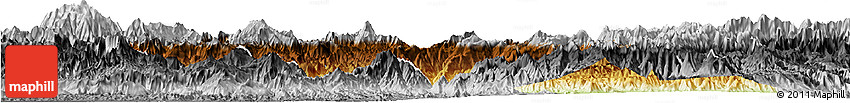 Physical Horizon Map of Eastern Highlands, desaturated