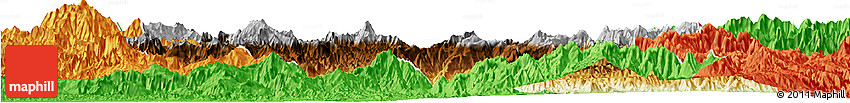 Physical Horizon Map of Eastern Highlands, political outside