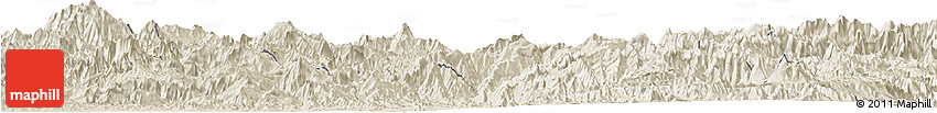 Shaded Relief Horizon Map of Eastern Highlands