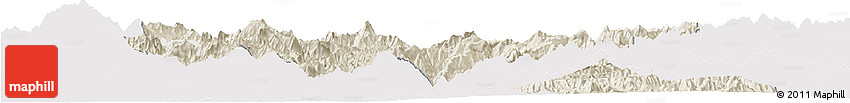 Shaded Relief Horizon Map of Eastern Highlands, single color outside