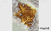 Physical Map of Eastern Highlands, lighten, semi-desaturated