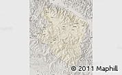 Shaded Relief Map of Eastern Highlands, semi-desaturated