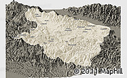 Shaded Relief Panoramic Map of Eastern Highlands, darken