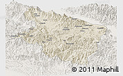 Shaded Relief Panoramic Map of Eastern Highlands, lighten