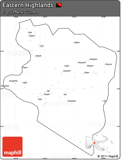 Blank Simple Map of Eastern Highlands, cropped outside
