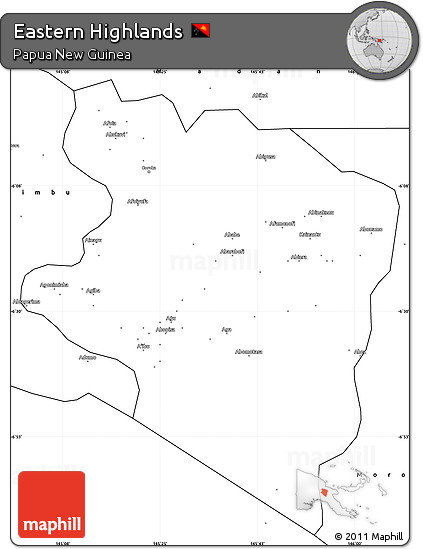 Blank Simple Map of Eastern Highlands