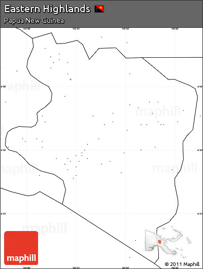 Blank Simple Map of Eastern Highlands, no labels