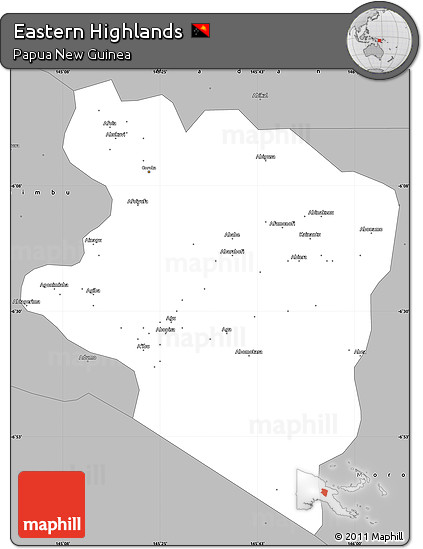 Gray Simple Map of Eastern Highlands