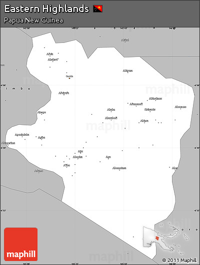 Gray Simple Map of Eastern Highlands