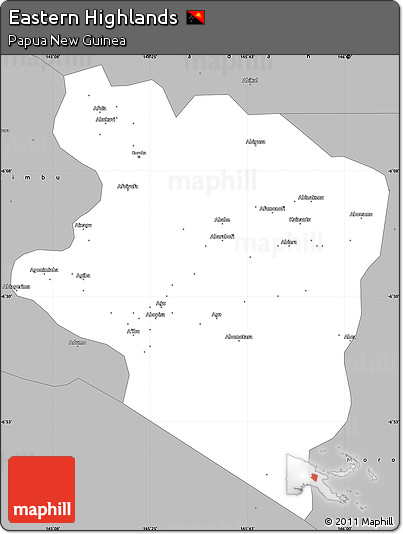 Gray Simple Map of Eastern Highlands