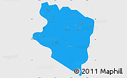 Political Simple Map of Eastern Highlands, single color outside