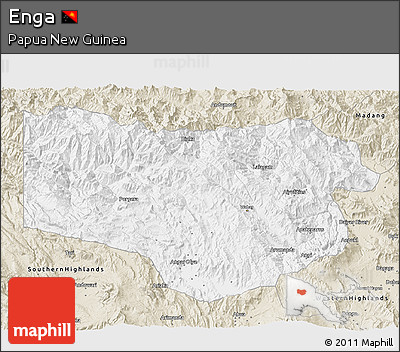Classic Style 3D Map of Enga