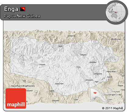 Classic Style 3D Map of Enga
