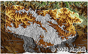 Physical 3D Map of Enga, darken