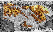 Physical 3D Map of Enga, desaturated