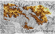 Physical 3D Map of Enga, lighten, desaturated