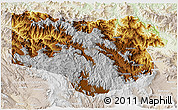 Physical 3D Map of Enga, lighten