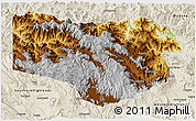 Physical 3D Map of Enga, shaded relief outside