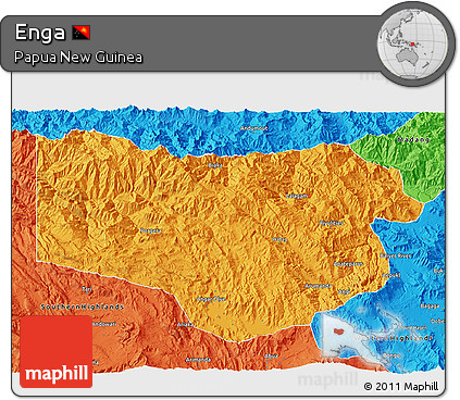 Political 3D Map of Enga